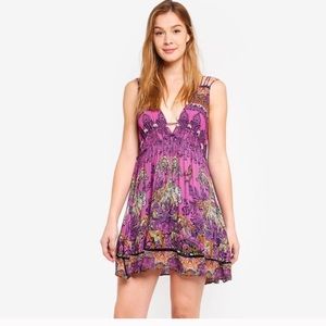 Free People Dresses - Me to you print mini dress grape combo Free People Dresses - Me to you print mini dress grape combo